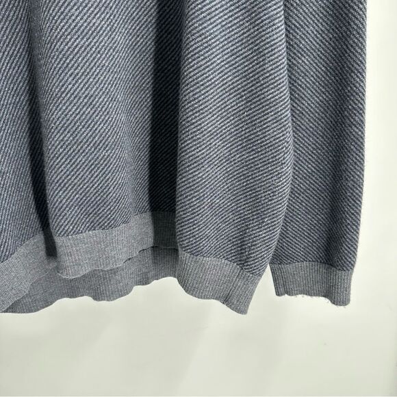 J McGlaughlin Size XL 100% Merino Wool Gray 1/4 Zip Ribbed Pullover Sweater. - Picture 3 of 9